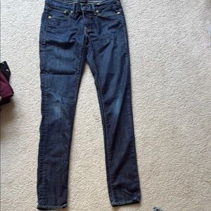 Dark Blue Levi Skimmer Low Skinny Jeans 28/6 Button Fly